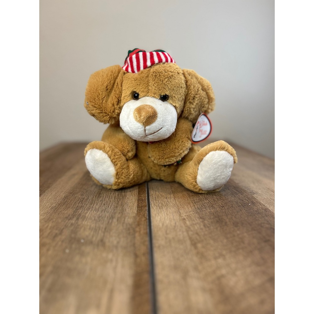 Best Made Toys Dog Plush Stuffed Animal Christmas Hat‎ Scarf Red Green